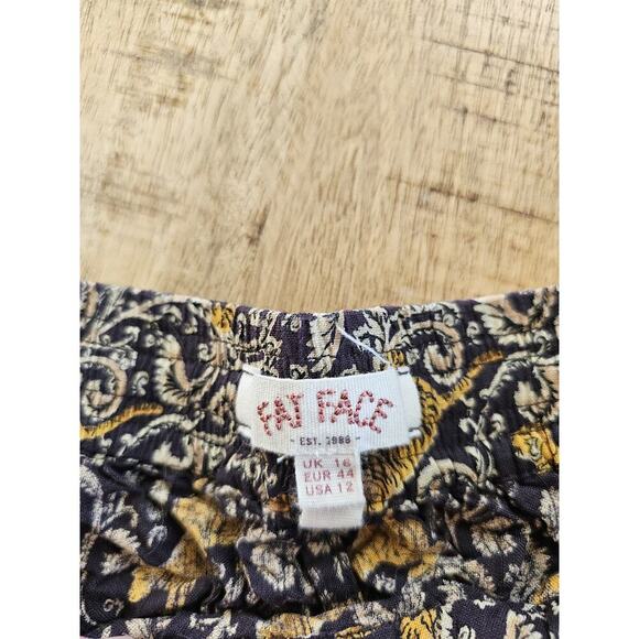 Fat Face Bengal Tiger Paisley Wide Leg Pants Women's Size 12 Hippy Bohemian - Picture 9 of 9